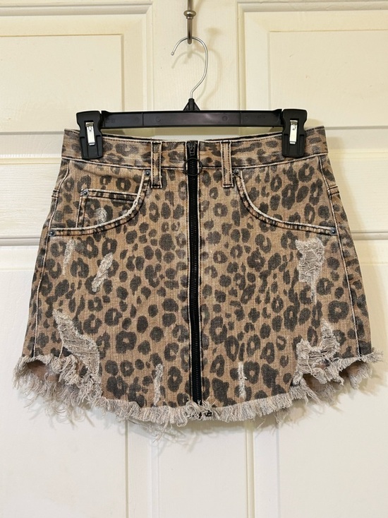 Carmar Dresses & Skirts - Carmar Leopard Print Mini Skirt with Front Zip - Brown and Black